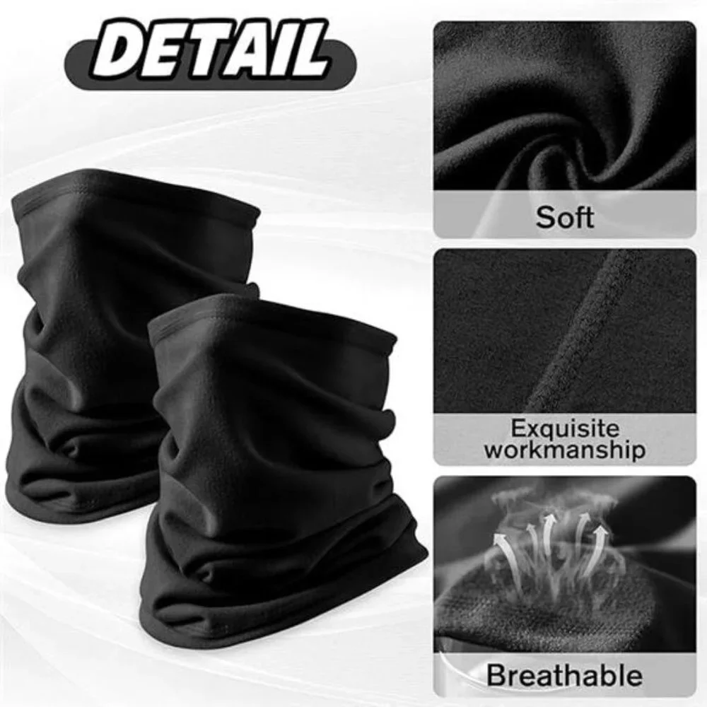 2 Pack Winter Neck Gaiter for Men & Women, Windproof Fleece Face Mask Cover